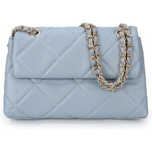 🆕 Women Blue Trendy Quilted Crossbody Purse Small Chain Clutch Shoulder Bags